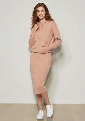 REISS Jodie Knitted Hoodie Jumper Dress in Camel/Browny Size S (UK Size 8-10) - Image 1 of 4