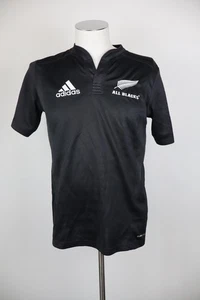ADIDAS ALL BLACKS RUGBY NUOVA ZELANDA UOMO Tg S JERSEY SPORT MANICA CORTA - Picture 1 of 8