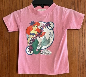 Little Mermaid Pink Disney  Kids 4 4T Vintage Single Stitch USA - Picture 1 of 4