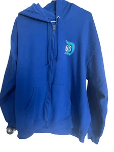 Disney Hanes Herren blau 60 Jahre Diamond Celebration Fleece Full Zip Hoodie Gr. XL - Bild 1 von 17