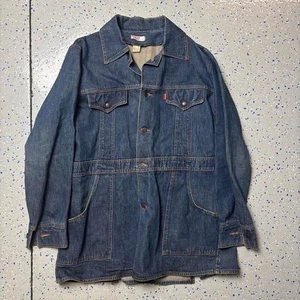 VTG Levis Orange Tab Jacket Split Tail Large Womens Made In USA Chore Denim - Picture 1 of 8