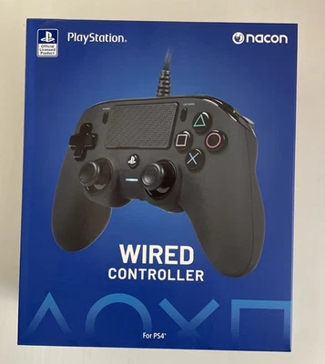 Nacon Wired Controller for PlayStation 4 PS4 and PC, Black - Image 1 of 4