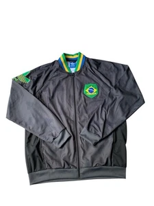 Adidas Originals Brazil Track Jacket Mens 2XL Black Retro - Picture 1 of 10