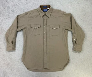Vintage Pendleton Shirt Mens Large Brown Wool High Grade Western Wear Pearl Snap - Picture 1 of 13