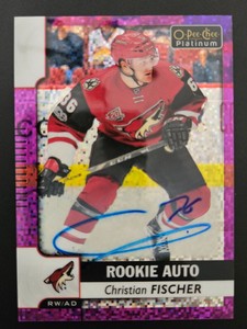 2019-20 O-PEE-CHEE PLATINUM CHRISTIAN FISCHER R-CF VIOLET PIXELS ROOKIE AUTO