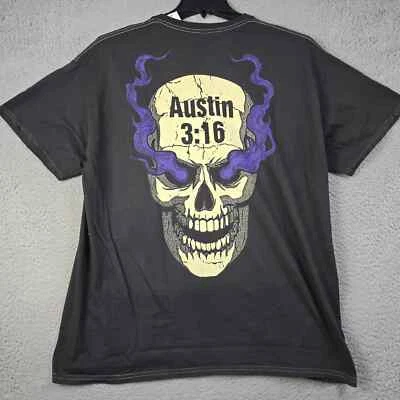 Camisa WWE WWF Wrestling Stone Cold Steve Austin Hombres XL GRIS 3:16 Calavera Retro Nueva con Etiquetas Foto 1 de 4