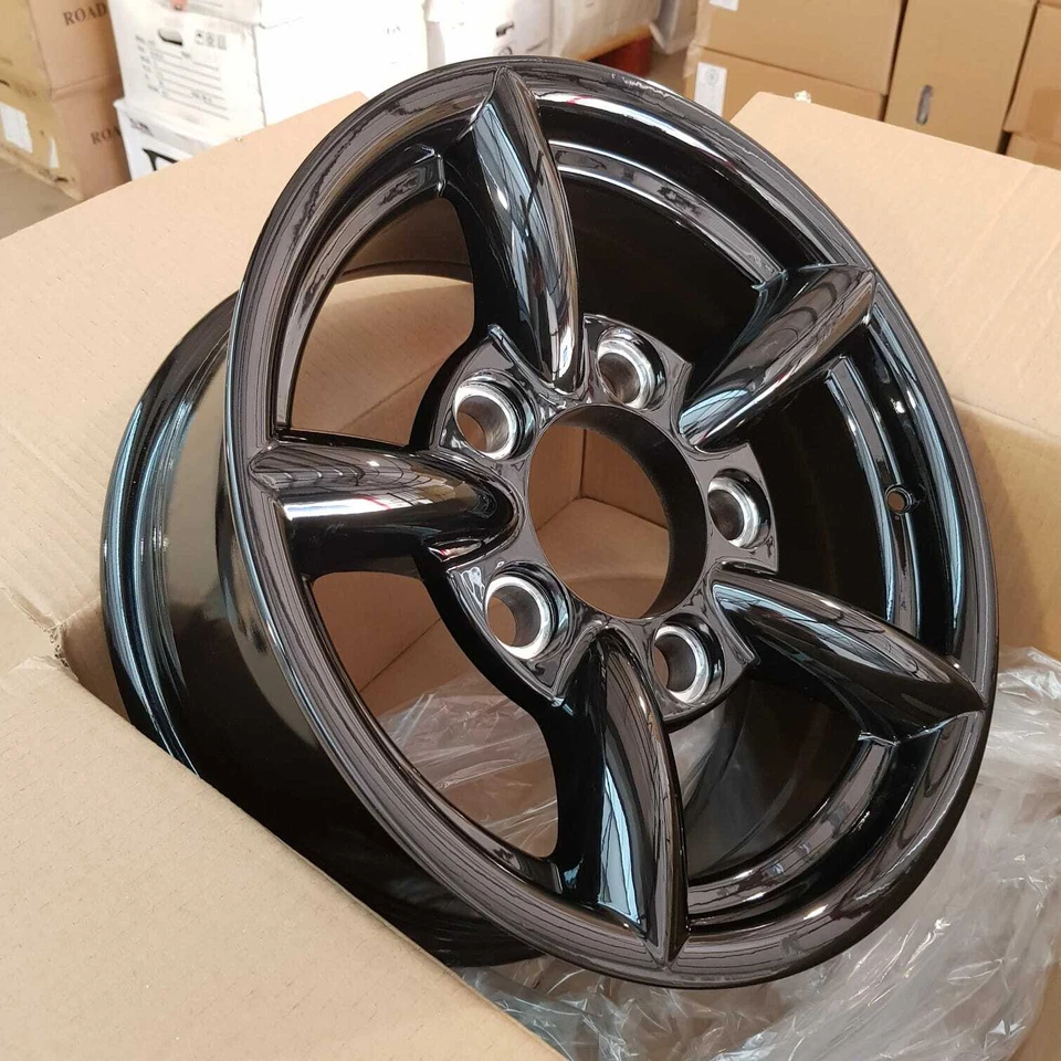 Set/4 16x7 5x165.1 et10 Mach 5 Challenger style Black Defender Disco 1050kg - Image 1 of 4