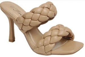 Women's Open Toe Braided Mules Stiletto Sandal Heel - Picture 1 of 3