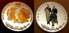 Royal Family Gold Silver Coin Prince Charles William George King III Harry Spare