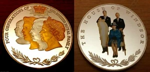 Moneda de oro de plata de la familia real rey Carlos III príncipe William George cáncer antigua - Imagen 1 de 12