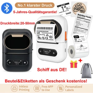 Imprimante d'étiquettes Bluetooth code barre auto-adhésif mini imprimante thermique portable M110 - Photo 1/28