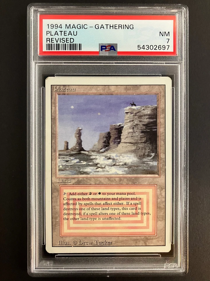 MTG | PLATEAU | REVISED | PSA GRADED 7 NEAR MINT | RESERVED LIST | DUAL LAND - Image 1 of 3