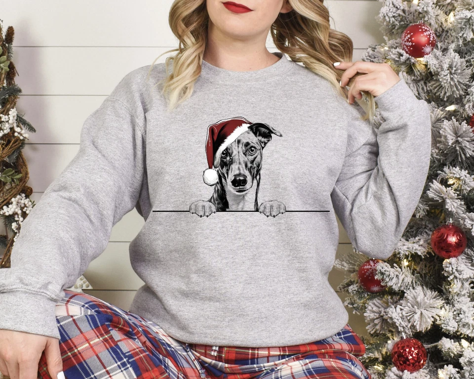 Xmas Sweater Greyhound Dog Christmas Sweater Xmas Jumper Xmas Sweatshirt Santa