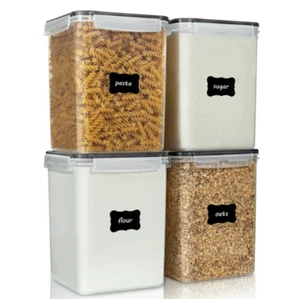 Storage Canisters 4 Pcs Large Food Storage Container for Flour, Sugar - Picture 1 of 6
