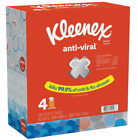 Kleenex Anti-Viral Facial Tissues, Classroom or Office Tissue, 4 Cube Boxes, 55