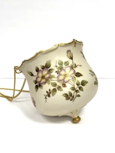 Antique Vtg. Hand Painted Ardalt Lenwile Porcelian Hanging Basket Planter/Vase - Picture 1 of 4