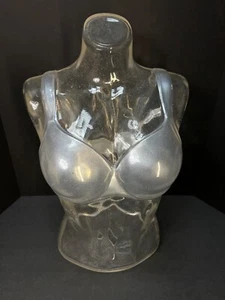 Vintage Acrylic Silver Flake Confetti Bra Display Mannequin - Picture 1 of 10