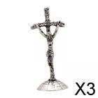 3X Tabletop Crucifix Standing Cross Jesus Statue for Dining Table Sturdy Style B