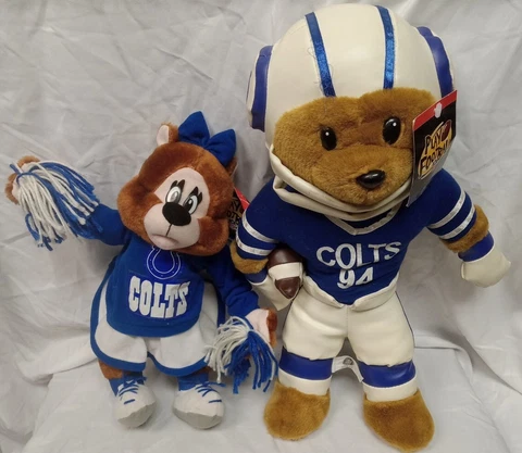 Indianapolis Colts Nanco Stuffed Plush Teddy Bear Toy NFL 2000 Footbal Cover
