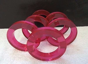 (6) Vintage NOS FUCHSIA Lucite Acryl Armreif Armreifen Armbänder Estee Lauder  - Bild 1 von 7