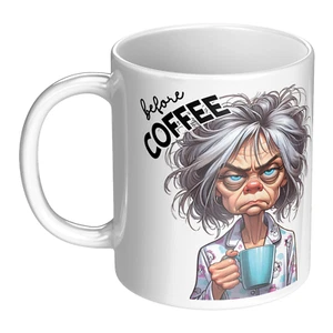 Funny Coffee Lover Mug Before After Caffeine Gift, Mother's Day Women's Day 2025 - Picture 1 of 5