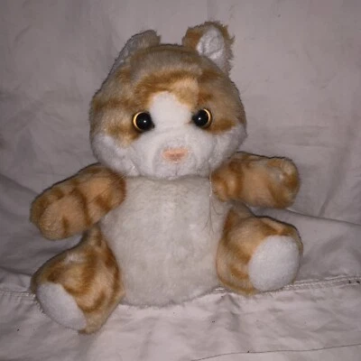 9" Vintage 1997 Ganz Casey Naranja Gato Tabby Peluche Mano Marioneta Rayas Nariz Dura Foto 1 de 3