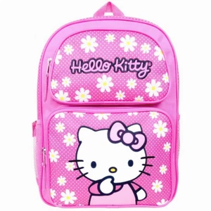 16" Mädchen Hello Kitty gepunktet Blumenmuster großer Schulrucksack - Bild 1 von 3