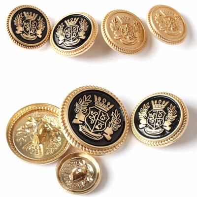 10Pcs Round Metal Buttons Carved Sewing for Jacket Suits Sweaters DIY Crafts 67U - Image 1 of 4
