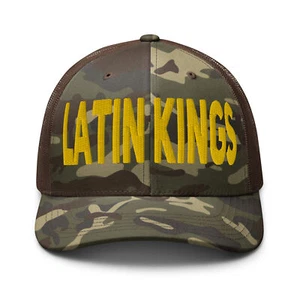 Latin Kings Camouflage Trucker Hat | Hispanic Latino ALKQN LKN Amor De Rey - Picture 1 of 6