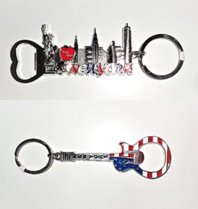 Porte-Clés Décapsuleur USA Amérique New York Métal Drapeau - Picture 1 of 5