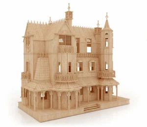 Gothic Mansion Dollhouse Kit - 3D Wooden Puzzle Kit - 1:24 Scale - Picture 1 of 1
