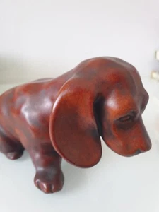 SELTEN / ACHATIT FIGUR / HUND / WELPE / DACKEL - Bild 1 von 12