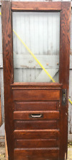 36x89” Heavy Oak Antique 3-Panel Beveled Glass Exterior Door with Dentil Molding