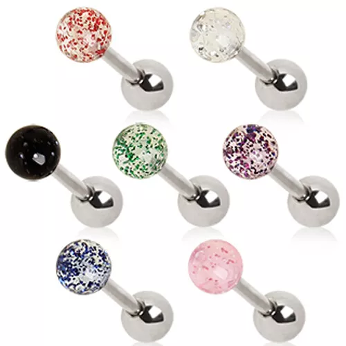 Cartilagine Barra Tragus Piercing Orecchio Con Glitter Sfera Chirurgico Acciaio - Immagine 1 di 1