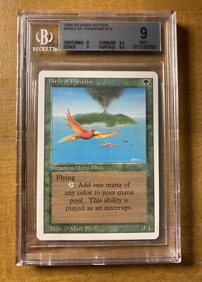 MTG✨BIRDS OF PARADISE✨ Revised Edition BGS Quad 9’s++ MINT RARE 1994 Poole Art - Image 1 of 2
