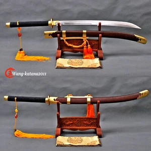 36 Zoll chinesisches Damast gefaltetes Stahl Palisander + Messing handgefertigtes Qing-Dynastie DAO-Schwert - Bild 1 von 11