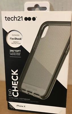 🌍 Tech21 Evo Check Series Case for Apple iPhone X Smokey Black,Open box ‼️ - Image 1 of 3