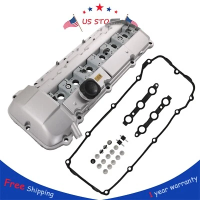 Cubierta de válvula de ALUMINIO con junta para 98-02 BMW E39 525i 528i E46 325i 328i 330i X5 Foto 1 de 4