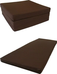 Camas de espuma triples, tapetes plegables, cojines, asientos, densidad 1,8 3x27x75 marrón - Imagen 1 de 1