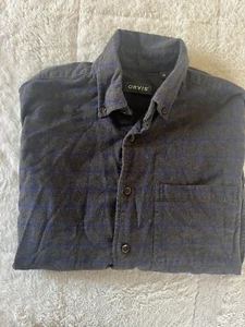 Orvis Luxury Flannel Shirt Button-Down Grey Purple Plaid 100% Cotton Mens M - Picture 1 of 5