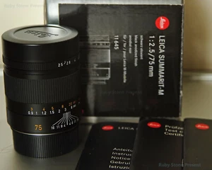 Leica M Lens Summarit 75mm f/2.5 F2.5 E46 11645 Black, 6-bit M Mount Boxed Mint - Picture 1 of 7