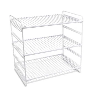 Scaffale Portaoggetti Regolabile 3 Livelli Organizzatore Dispensa Scaffale Scaffale Bianco - Foto 1 di 7