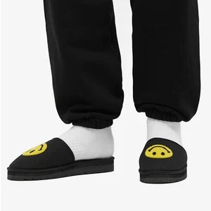 Market Men’s Upside Smiley Face Slip on Black Slippers(Size 10) - Picture 1 of 7