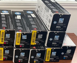 HP 202A/X Black Cyan Magenta Yellow Toner CF500X CF500AM CF501A CF502A CF503A - Picture 1 of 1