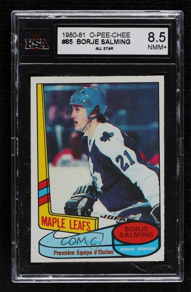 1980-81 O-Pee-Chee All Star Borje Salming #85 KSA 8.5 HOF - Image 1 of 2