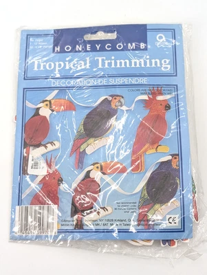 De colección Tropical Recorte Panal Pájaros Loros Hawaiano Luau Tiki Decoración de Fiesta Foto 1 de 4