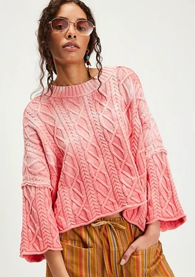 NUEVO SUÉTER FREE PEOPLE ROSA LAVADO TIERRA TALLA XS Foto 1 de 4