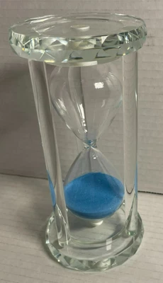 Cristal Reloj de Arena Azul Temporizador Cocina Hogar Oficina Decoración 6.5" Alto Foto 1 de 4