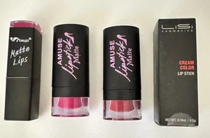 Menge 4 Lippenstifte - Amuse & LiSi Mix Matte & Cremetöne Neu Versiegelt - Bild 1 von 4