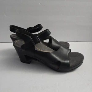 Dansko Leder Sandalen Größe 8,5 – bequemer Absatz, minimalistisch, schwarz Euro Style - Bild 1 von 8